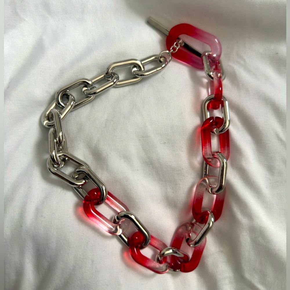 Silver + Acrylic Necklace